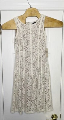 Nuevo vestido floral de encaje sin mangas Ivanka Trump para mujer marfil 4 Foto 1 de 4