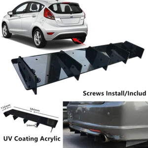 23x5" Fit For Ford Fiesta 2011-2019 Rear Bumper Lower Diffuser Shark Fin Trim - Imagen 1 de 11