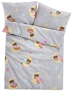 Bettwäsche 2 tlg. für Kinder mit Bärenmotiven  Baumwolle Gr. 135/200 + 80/80 - Bild 1 von 2