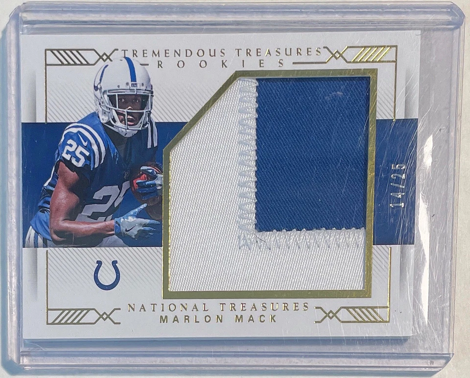 MARLON MACK 2017 NATIONAL TREASURES TREMENDOUS TREASURES ROOKIES PATCH RC #D /25 - Image 1 of 1