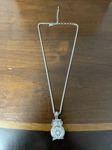 Gingersnaps Owl Necklace With Rhinestone Snap - Picture 1 of 8