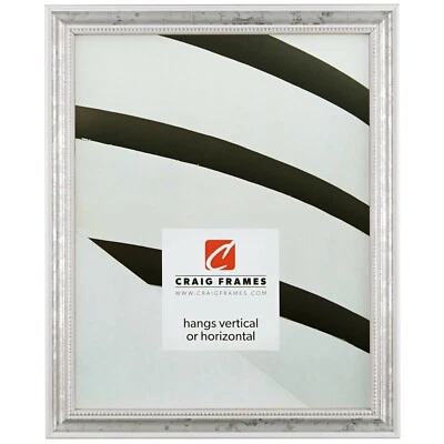 Craig Frames .75" Wide Beaded Antique White Wood Picture Frames & Poster Frames - Image 1 of 4