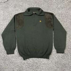 Mens Le Chameau Forrest Green Wool Acrylic Sweater size Large Hunting Jumper - Picture 1 of 8