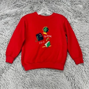 Vintage Kelly's Kids Pullover Sweatshirt L 7/8 Red School Preppy Colorful 90's - Picture 1 of 10
