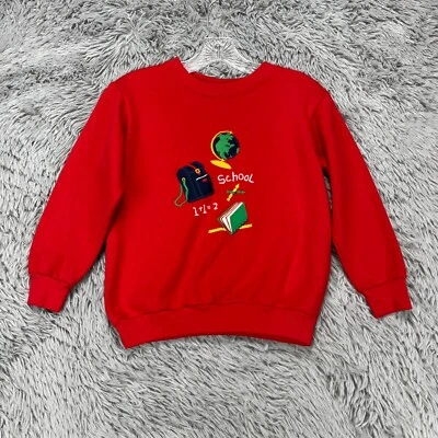 Sudadera Pullover Vintage Kelly's Niños L 7/8 Roja Escuela Preppy Colorida Años 90 Foto 1 de 4