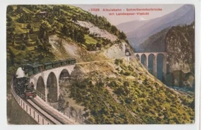AK Albulabahn Schmittentobelbrücke mit Landwasser-Viadukt ungelaufen - Bild 1 von 2