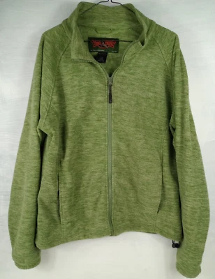 Trail Crest 男式 XL 全拉链聚羊毛夹克绿色(状况良好) — 第 1/4 张图片