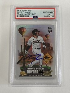 2022 Topps Alek Thomas Signed Home Field Advantage Rookie SSP HA-28 Dbacks PSA