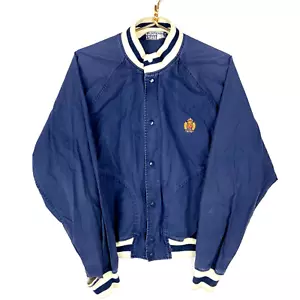 Giacca bomber vintage Polo Ralph Lauren blu medio bottoni a pressione anni 90 - Foto 1 di 9