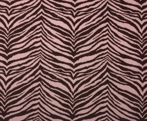 WAVERLY ZEBRA ROSA MARRONE #D4047 tessuto cotone tema animali DA CANTIERE 54"W - Foto 1 di 5