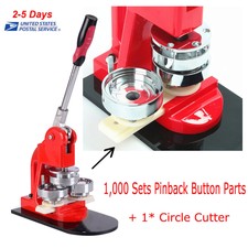 Fda Badge Button Maker Punch Press Machine Supplies+1000 Part+Circle Cutter Usps