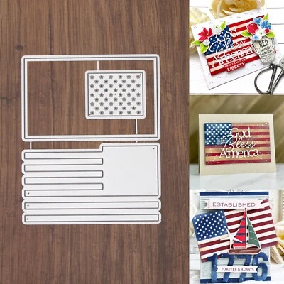 Layering American Flag Cutting & Embossing Dies – USA Independence Day Military - Image 1 of 4