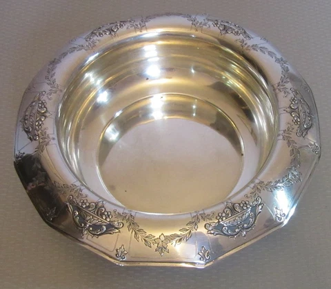 antique Gorham DURGIN STERLING SILVER BOWL #300 9" pierced rim 351g Cover
