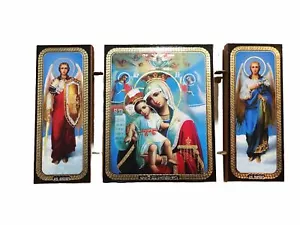 Klappbares Holz Triptychon Ikone der Jungfrau Maria Theotokos von Zhirowitschi Жировицкая - Bild 1 von 7