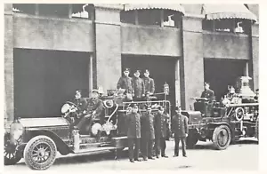 Vaporera Christie A-Fox 1915 del Departamento de Bomberos y manguera química LaFrance, postal de colección - Imagen 1 de 2