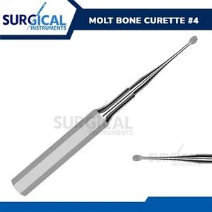 Molt Bone Curette #4 Dental Surgical Medical Instruments Stainless German Grade - Picture 1 of 3