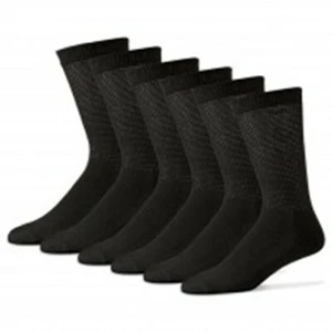 6 Paar schwarze gepolsterte Crew-Diabetikersocken für Herren Damen Ärzte Wahl 3 Größen - Bild 1 von 2