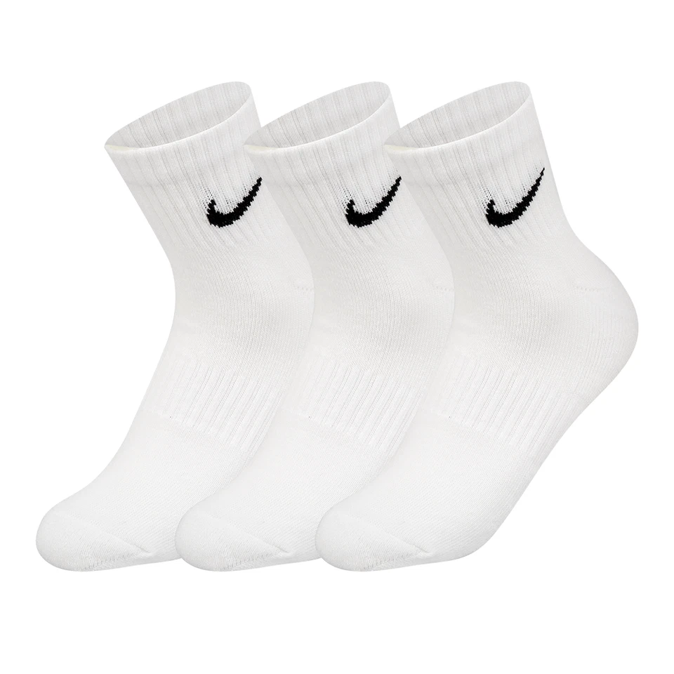 NIKE Dri-Fit Everyday Training 3-Pack Crew Socks Large (8-12) white SX7677-100