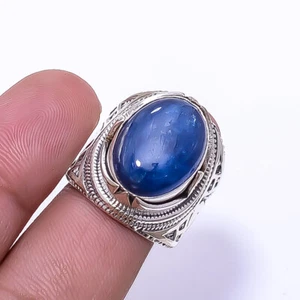 Kyanite - Nepal Artisan 925 Sterling Silver Handmade Ring S.8 R_8040_296_10 - Picture 1 of 2