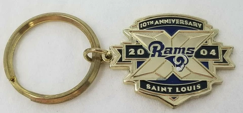 Keychain St. Louis Rams 10th Anniversary Vintage 2004 Blue Gold Color Cover