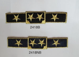 #2418 Black,Navy Blue Trim Fringe Military,US Army Star Applique Patch - Picture 1 of 3