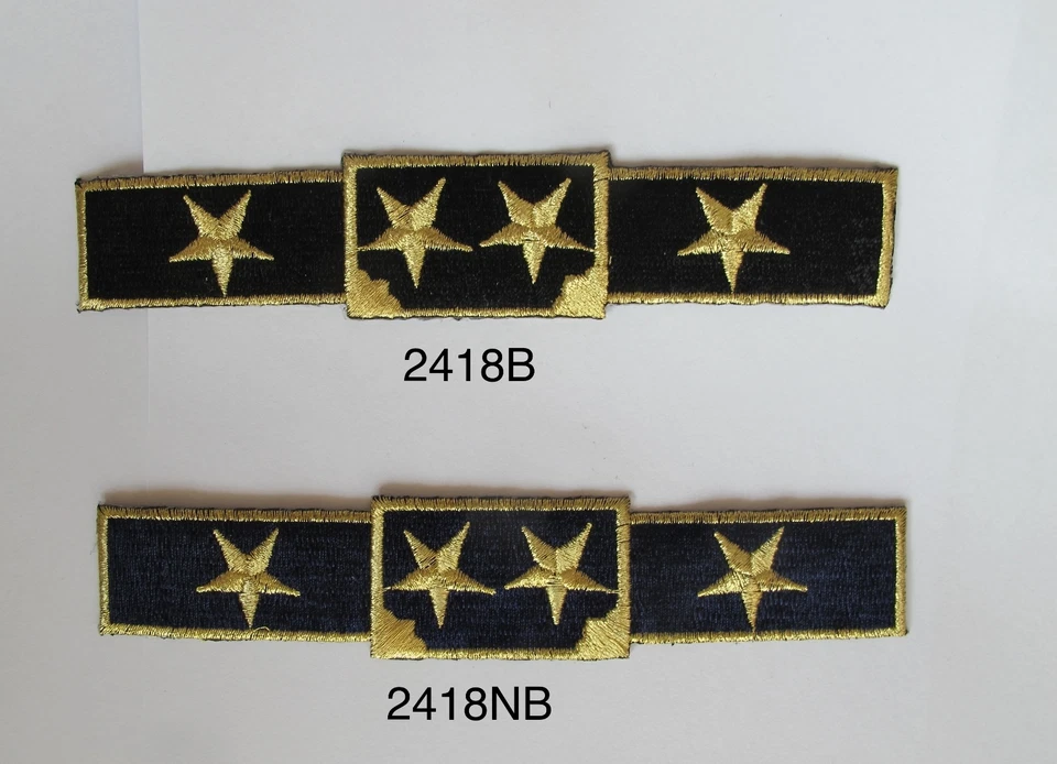 #2418 Black,Navy Blue Trim Fringe Military,US Army Star Applique Patch - Image 1 of 1