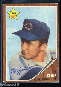 Ty Cline signed autographed Auto 1962 Topps card #362 Indians - Picture 1 of 1