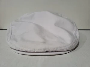 Lake of the Idles Flat Cap Hat White Golf Logo Cotton Large - Picture 1 of 4