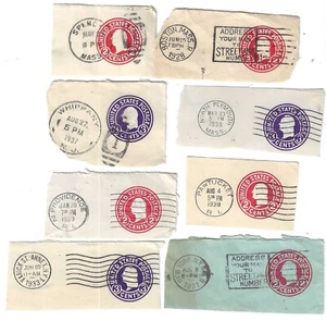 USA - acht verschiedene 1920 & 30er Jahre Briefumschlagzuschnitte aus verschiedenen Städten - Bild 1 von 1