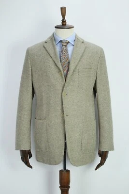 Chaqueta Blazer Abrigo Deportivo JIL SANDER Marrón Herrigbone ALGODÓN LANA SEDA 52IT 42US Foto 1 de 4