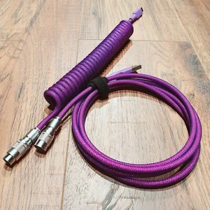 YC8 Custom Coiled USB C Cable for Ducky Mechanical Keyboard Purple YC8 adapter - Picture 1 of 4