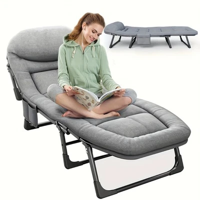 Cuna Plegable Reclinable Adultos Dormir Portátil Exterior Cama Deporte Campamento Hogar Interior Foto 1 de 4