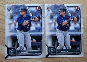 (2) 2022 Bowman #49 Cal Raleigh ROOKIE Cards RC - Seattle Mariners - Picture 1 of 2