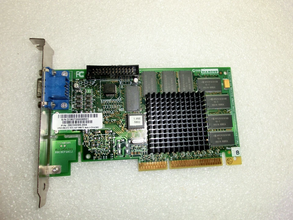 DIAMOND VIPER V550 T3 16MB AGP 4X RIVA TNT VGA VIDEO GRAPHICS ADAPTER CARD - Image 1 of 3