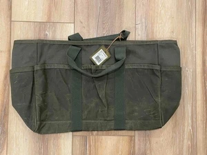 Filson Workshop Tin Cloth Utility Tote Waxed Otter Green Rugged Twill USA-Made - Picture 1 of 6