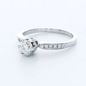 ANILLO ACENTO VINTAGE ORO BLANCO 14K CORTE REDONDO D/VVS1 DIAMANTE CREADO EN LABORATORIO 1,0 QUILATES - Imagen 1 de 3