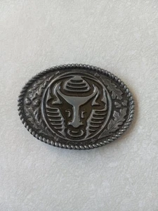 Anillo nariz occidental vaquero cara toro vintage años 80 hebilla cinturón ceramarte hecho en Brasil - Imagen 1 de 2