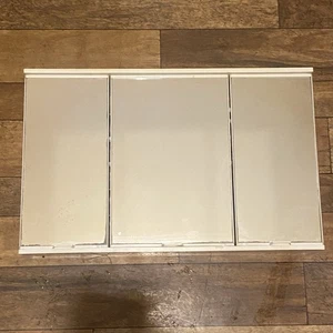 Vintage Plastic Bathroom Medicine Cabinet With Mirrored 3 Doors Display Prop - Picture 1 of 24