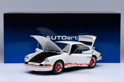 Autoart 1/18 Porsche 911 Carrera 2.7 RS Grand Prix White Red Stripe [78030] - Image 1 of 4