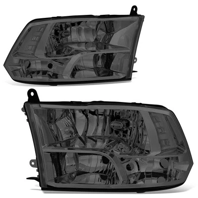 Faróis de halogênio Fit 09-12 Dodge RAM 1500 2500 3500 carcaça cromada lente transparente - Imagem 1 de 4