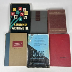 Math Textbooks Lot Of 6 Books Mathematics Calculus Algebra Vintage Worn Stack - Bild 1 von 23