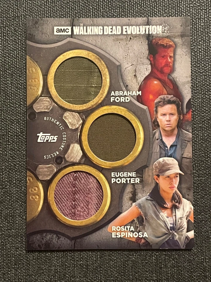 2017 Topps The Walking Dead Evolution Abraham Eugene Rosita Triple Reliquia/25 Foto 1 de 4
