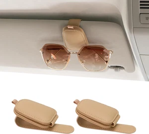 Yuoyar 2 paquetes soportes para gafas de sol para visera de coche - gafas de sol de cuero magnéticas Ho - Imagen 1 de 13