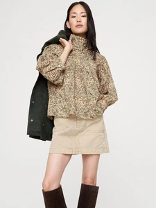 Banana Republic umgekehrtes Westernhemd neu mit Etikett - Small beige Blumen Paisley #826102 - Bild 1 von 6