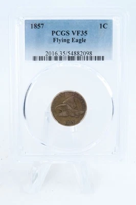 1857-P PCGS VF35 Flying Eagle Cent Business Strike 1C - Image 1 of 2