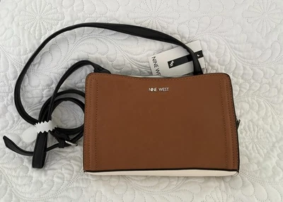 Nine West Bolso Bandolera/Hombro Marrón Negro Crema Nuevo Con Etiquetas Foto 1 de 4