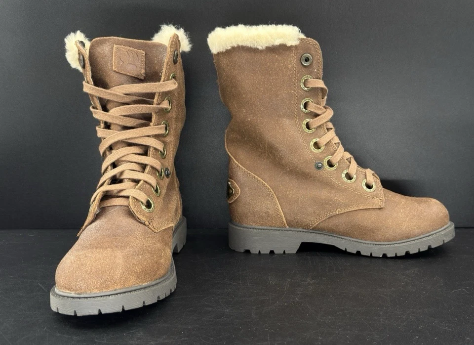 Bearpaw Women's Kayla Lace-Up Boot Cognac Size 9 #BPW0082 - Image 1 of 4