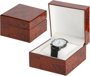 Wooden Single Watch Gift Box with Pillow, Wood Wristwatch Wrist Watch Case Stora - Picture 1 of 6
