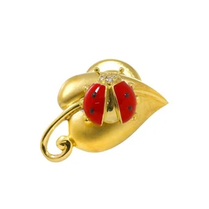 Broche Ladybug WALTHAM Diamond 0.02ct 18K YG 750 Esmalte 90292471 - Imagen 1 de 10