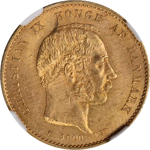 1900 HC VBP Denmark Gold 20 Kroner NGC MS63 - Picture 1 of 4